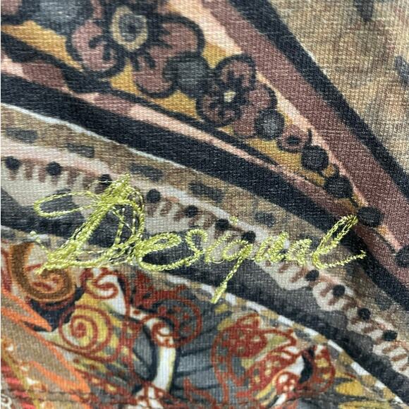 Desigual Mocha Brown Geo-Floral Print Sleeveless Dress Large - Picture 7 of 11